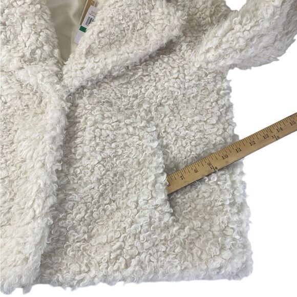 NEW Michael Kors L Faux Sherpa coat “ Fall 2024” medium length ivory - Picture 8 of 8